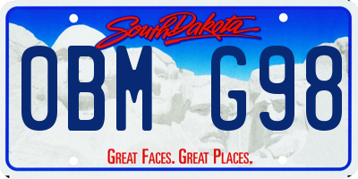 SD license plate 0BMG98