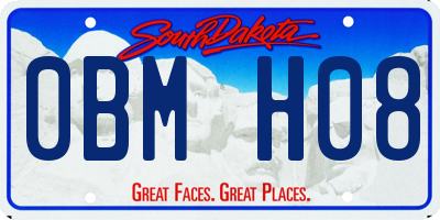 SD license plate 0BMH08