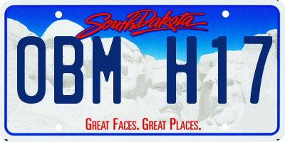 SD license plate 0BMH17