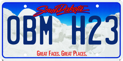 SD license plate 0BMH23