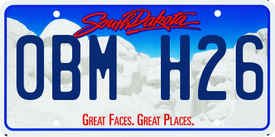 SD license plate 0BMH26