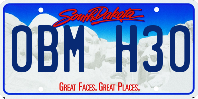 SD license plate 0BMH30