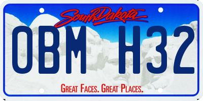SD license plate 0BMH32