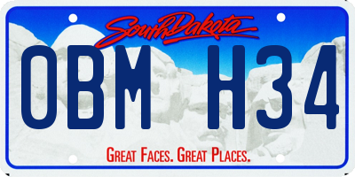 SD license plate 0BMH34