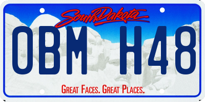 SD license plate 0BMH48