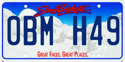 SD license plate 0BMH49