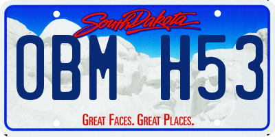 SD license plate 0BMH53