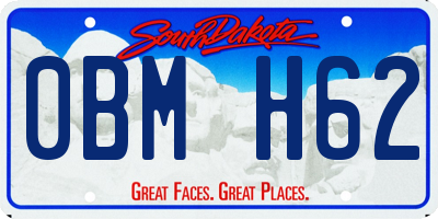 SD license plate 0BMH62