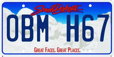SD license plate 0BMH67