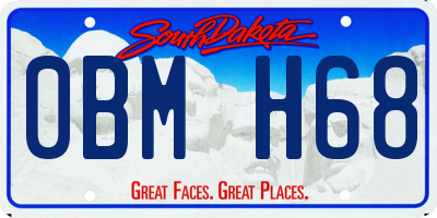SD license plate 0BMH68