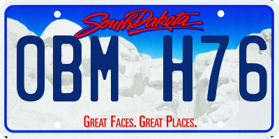 SD license plate 0BMH76