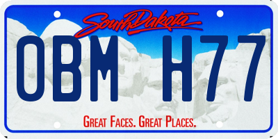 SD license plate 0BMH77