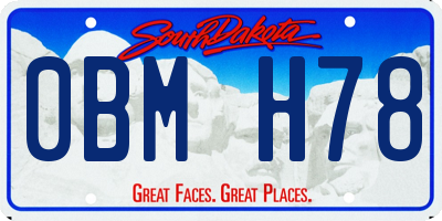 SD license plate 0BMH78