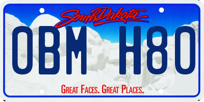 SD license plate 0BMH80