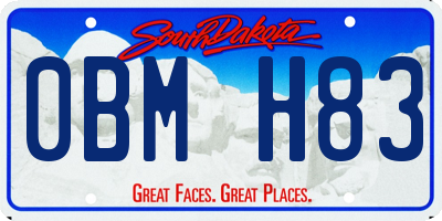 SD license plate 0BMH83