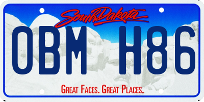 SD license plate 0BMH86