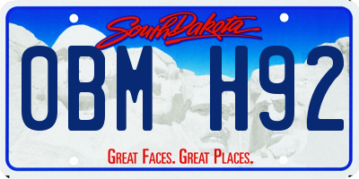 SD license plate 0BMH92
