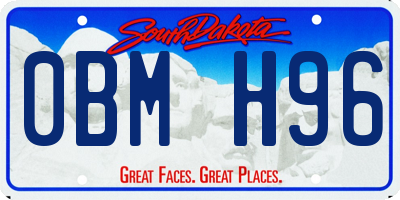SD license plate 0BMH96