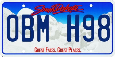 SD license plate 0BMH98