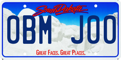 SD license plate 0BMJ00