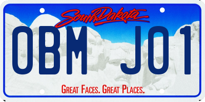 SD license plate 0BMJ01