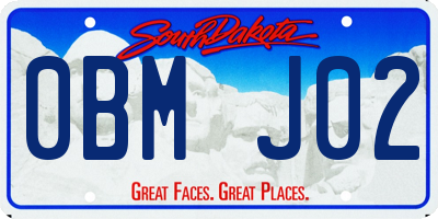 SD license plate 0BMJ02