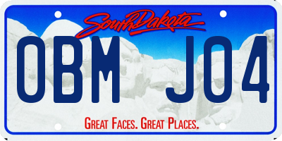 SD license plate 0BMJ04
