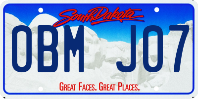 SD license plate 0BMJ07