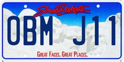 SD license plate 0BMJ11