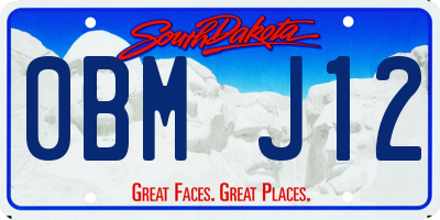 SD license plate 0BMJ12