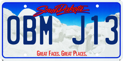 SD license plate 0BMJ13