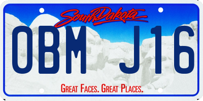 SD license plate 0BMJ16