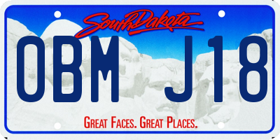 SD license plate 0BMJ18