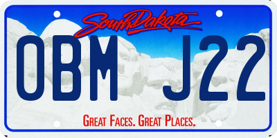 SD license plate 0BMJ22
