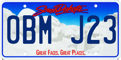 SD license plate 0BMJ23