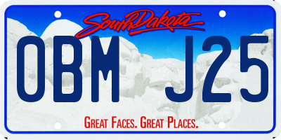 SD license plate 0BMJ25