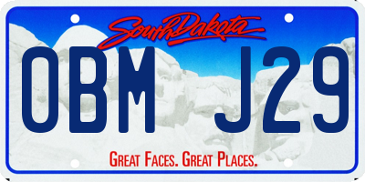 SD license plate 0BMJ29