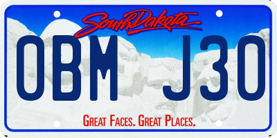 SD license plate 0BMJ30