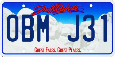 SD license plate 0BMJ31