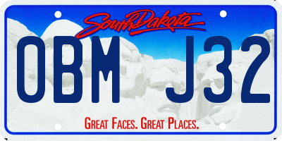 SD license plate 0BMJ32