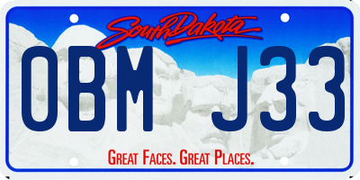 SD license plate 0BMJ33