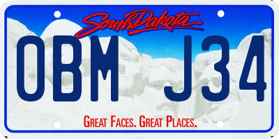 SD license plate 0BMJ34