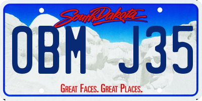 SD license plate 0BMJ35