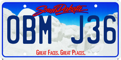 SD license plate 0BMJ36