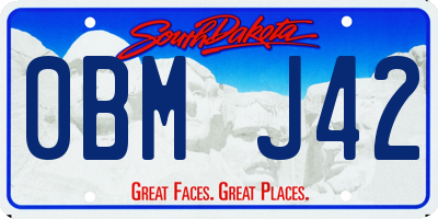 SD license plate 0BMJ42