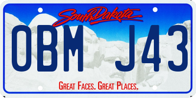 SD license plate 0BMJ43