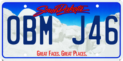 SD license plate 0BMJ46