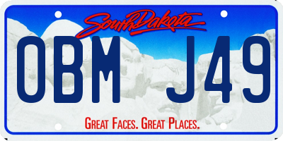SD license plate 0BMJ49