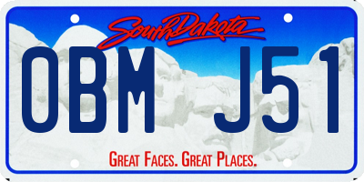 SD license plate 0BMJ51