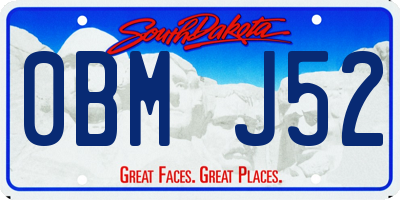 SD license plate 0BMJ52